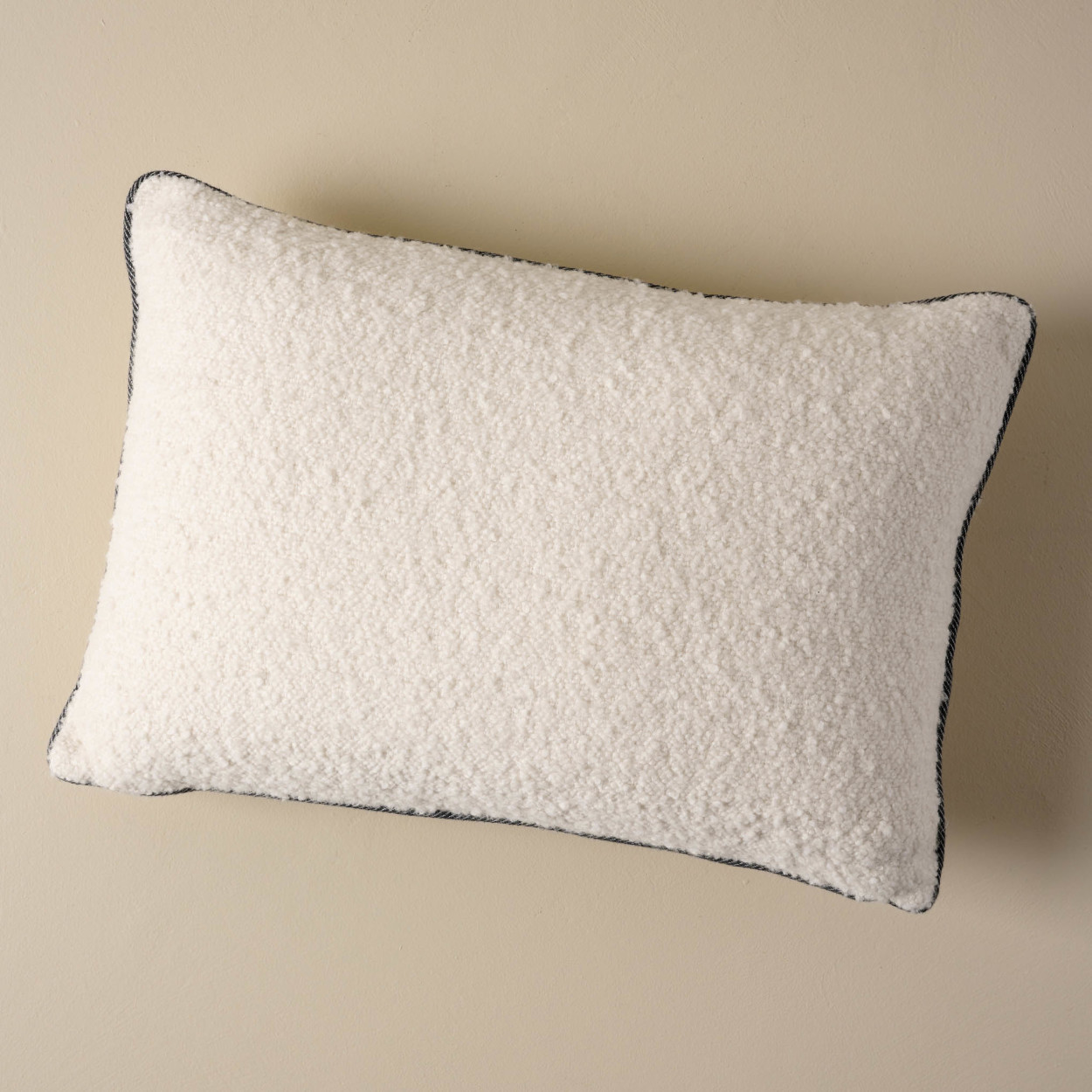 Boucle Cream Pillow with Serged Edge | Magnolia