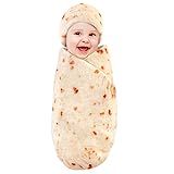 Hudson Baby Unisex Baby Plush Food Burrito or Pizza Blanket and Cap, Burrito, 0-12 Months | Amazon (US)