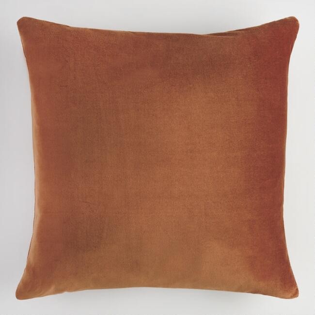 Large Copper Velvet Throw Pillow | World Market