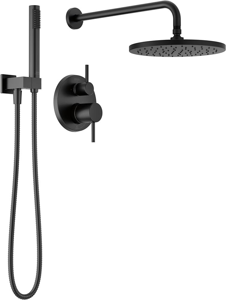 Delta Faucet Modern Raincan 2-Setting Round Shower System Including Rain Shower Head and Handheld... | Amazon (US)