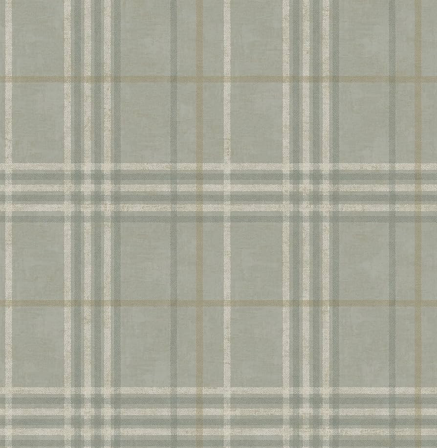 Chesapeake 3114-003316 Sage Rockefeller Plaid Wallpaper | Amazon (US)
