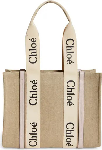 Chloé Medium Woody Linen Tote | Nordstrom | Nordstrom