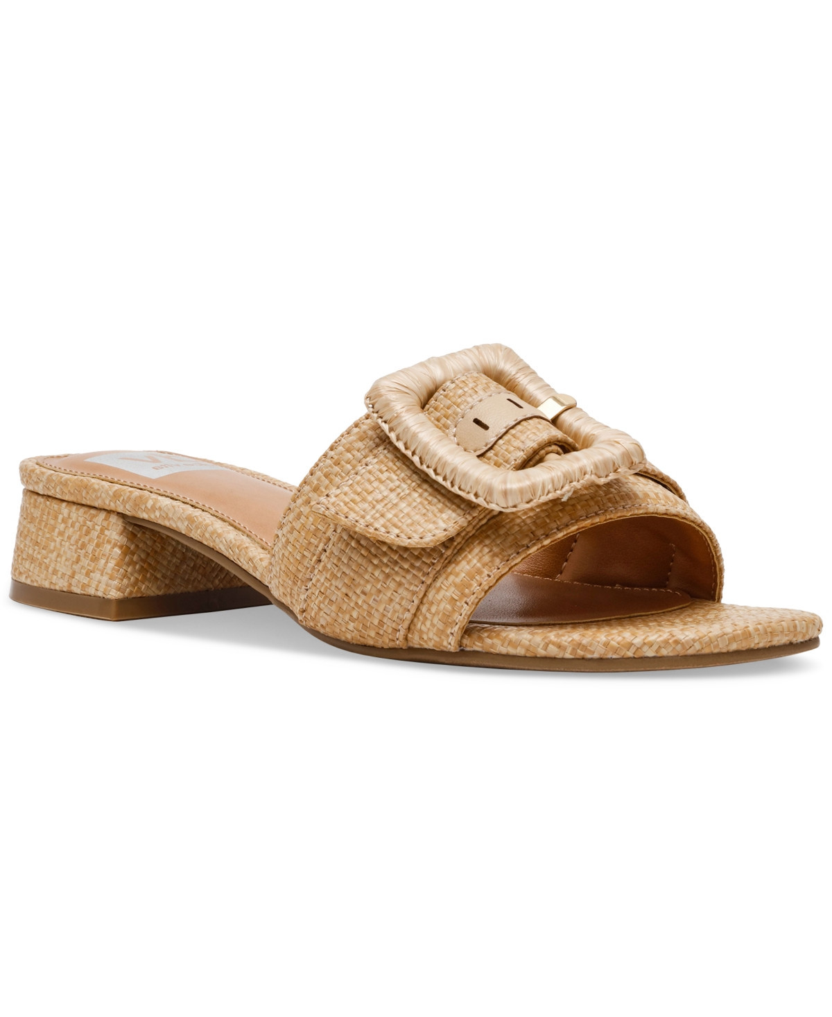 Dv Dolce Vita Women's Nayte Block-Heel Buckle Slide Sandals - Raffia | Macy's