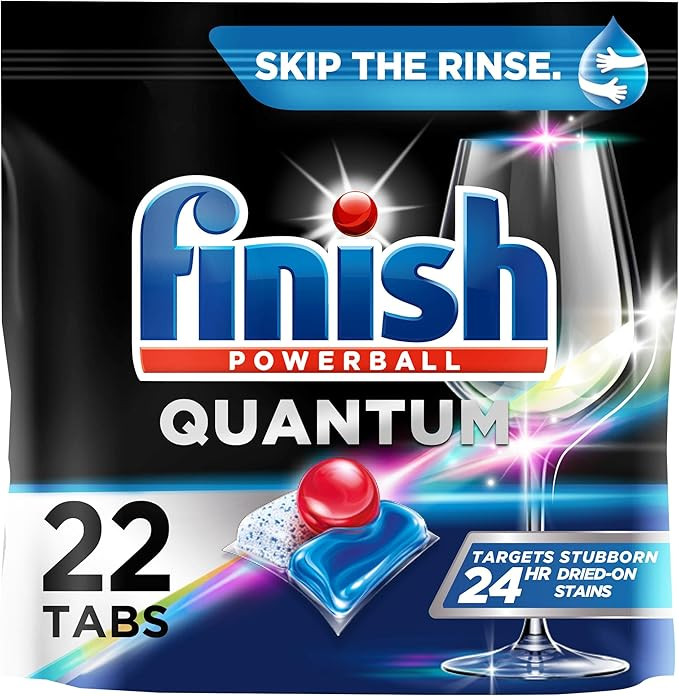 Finish Quantum Dishwasher Pods, No Pre-Rinse Dishwasher Detergent Soap Removes 24HR Dried-On Stai... | Amazon (US)