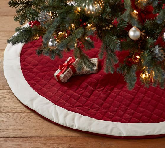 Personalized Basic Velvet Tree Skirts | Pottery Barn (US)