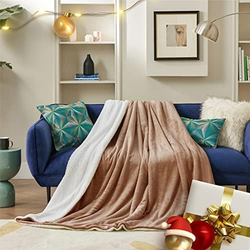 Bedsure Sherpa Fleece Throw Blanket for Couch - Camel Thick Fuzzy Warm Soft Blankets and Throws f... | Amazon (US)