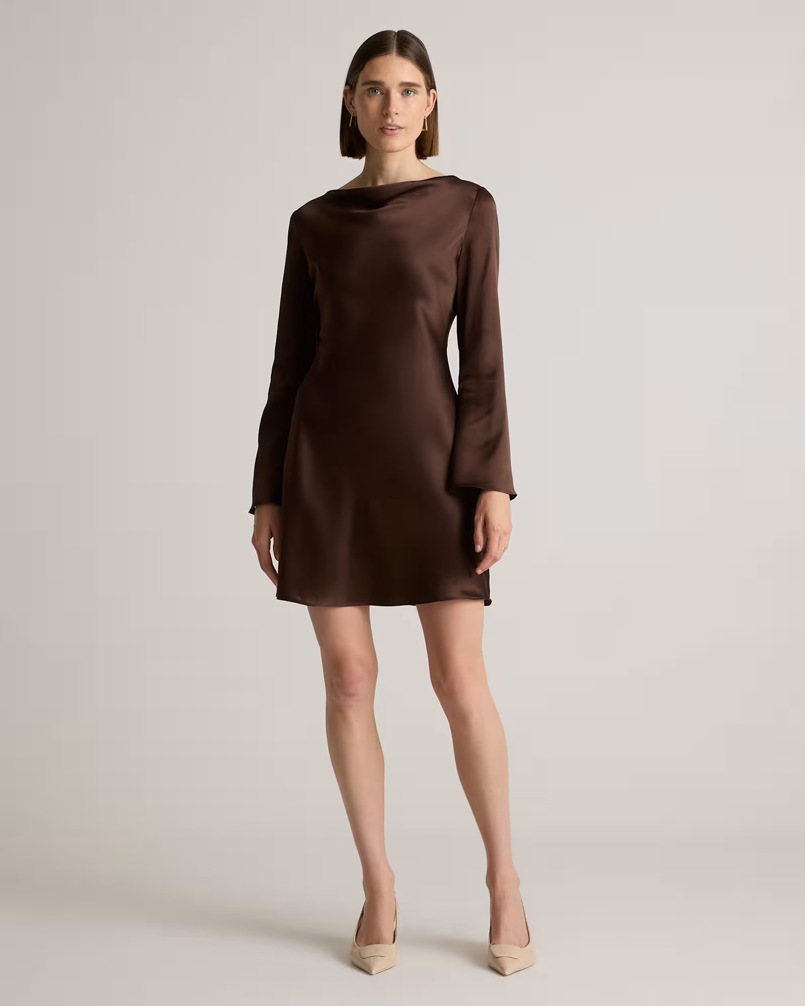 100% Washable Silk Long Sleeve Mini Dress | Quince