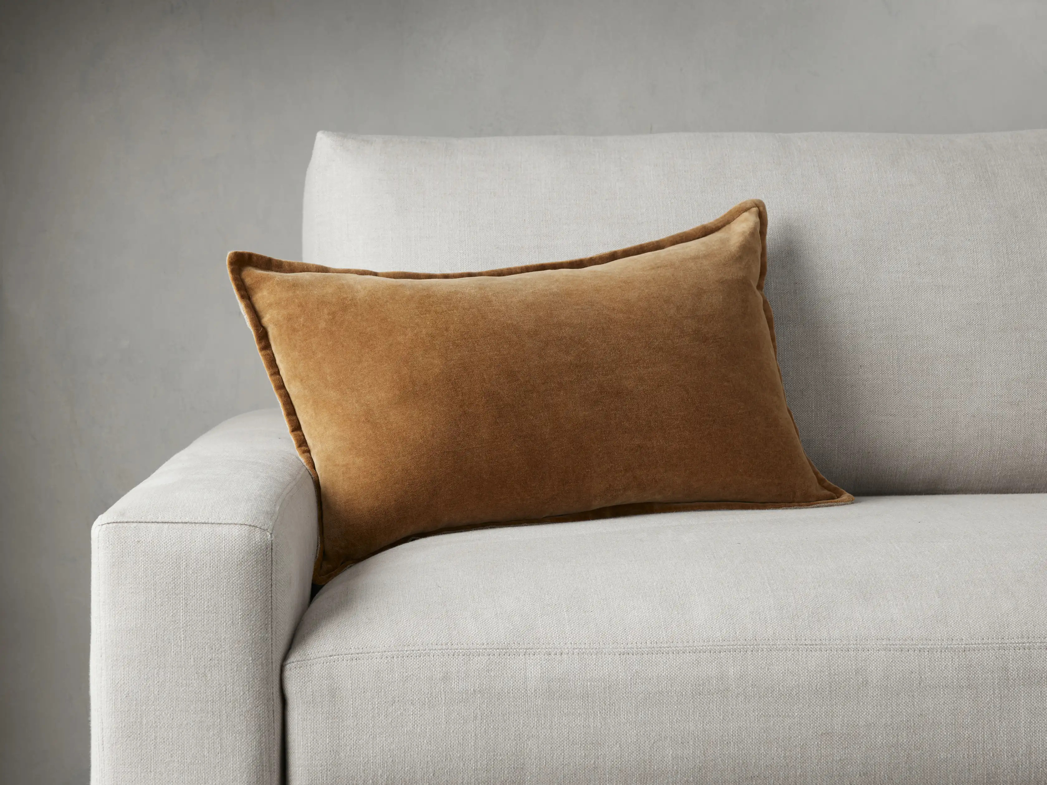 Stone Washed Velvet Lumbar Pillow Cover | Arhaus