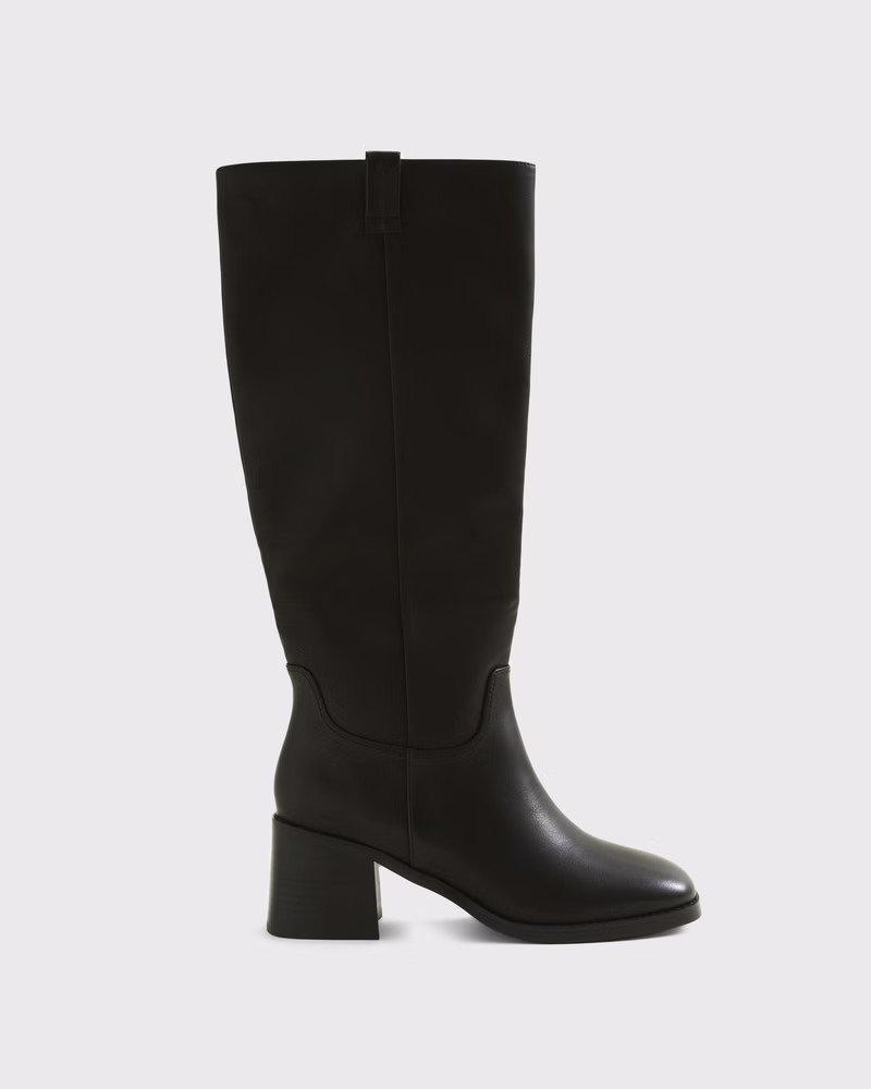 Vegan Leather Kitten Heel Boots | Abercrombie & Fitch (US)