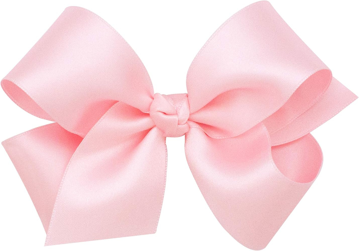 Wee Ones Girls' French Satin Hair Bow with a Knot Wrap Center, No-Slip Hair Clip, Handmade | Amazon (US)