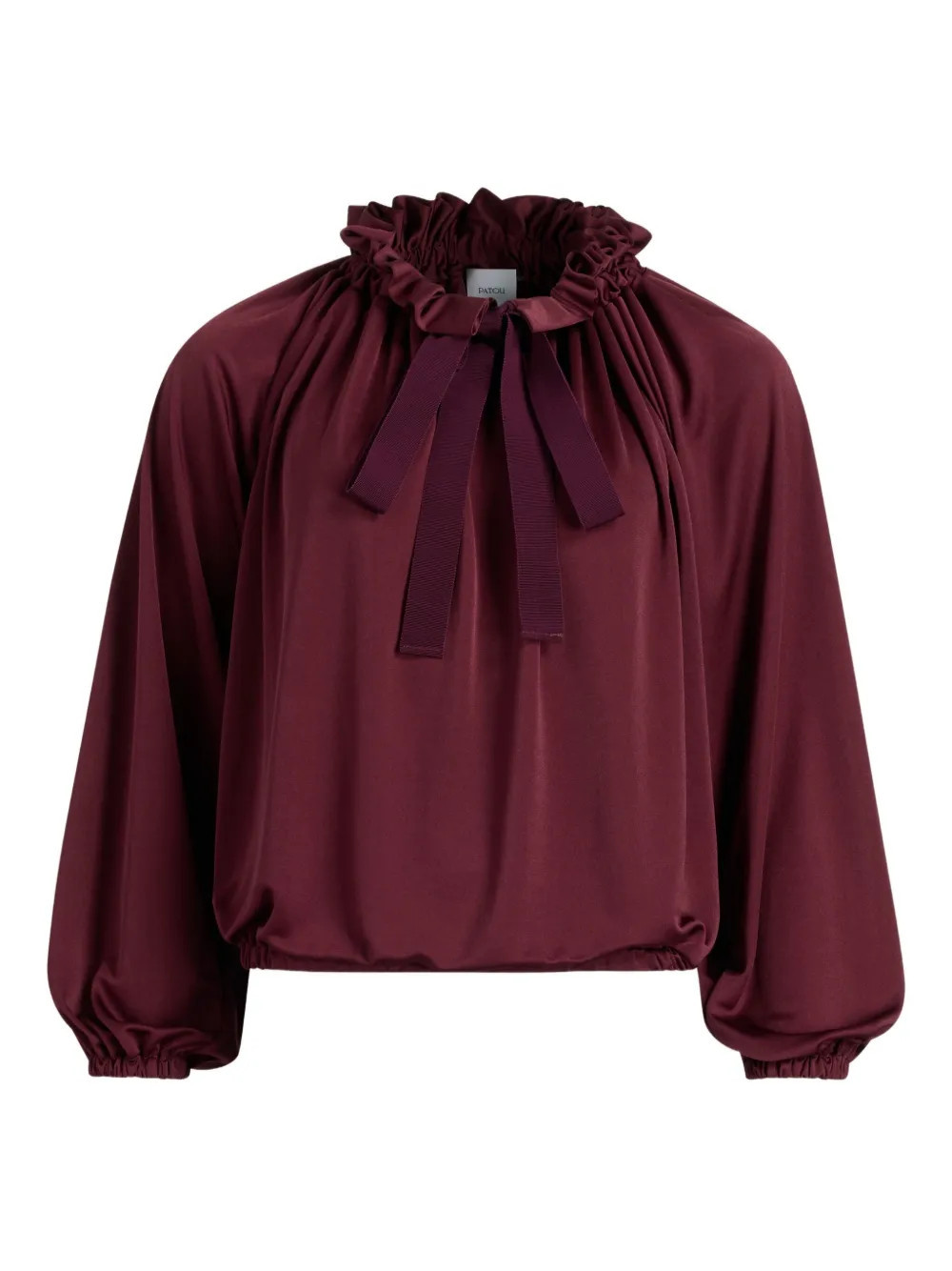 Patou ruffled satin blouse - Red | Farfetch Global