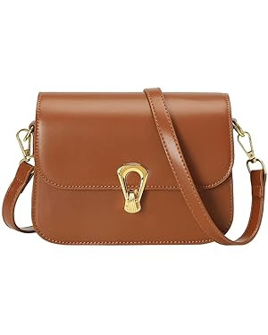 Mn&Sue Designer Women 's Handbag PU Leather Small Flap Crossbody Bags Shoulder Satchel Purse Work... | Amazon (US)