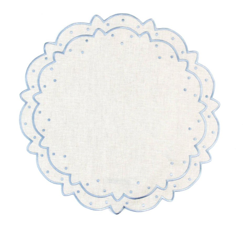 Suzette Linen Placemat | Light Blue | Christian Ladd Home
