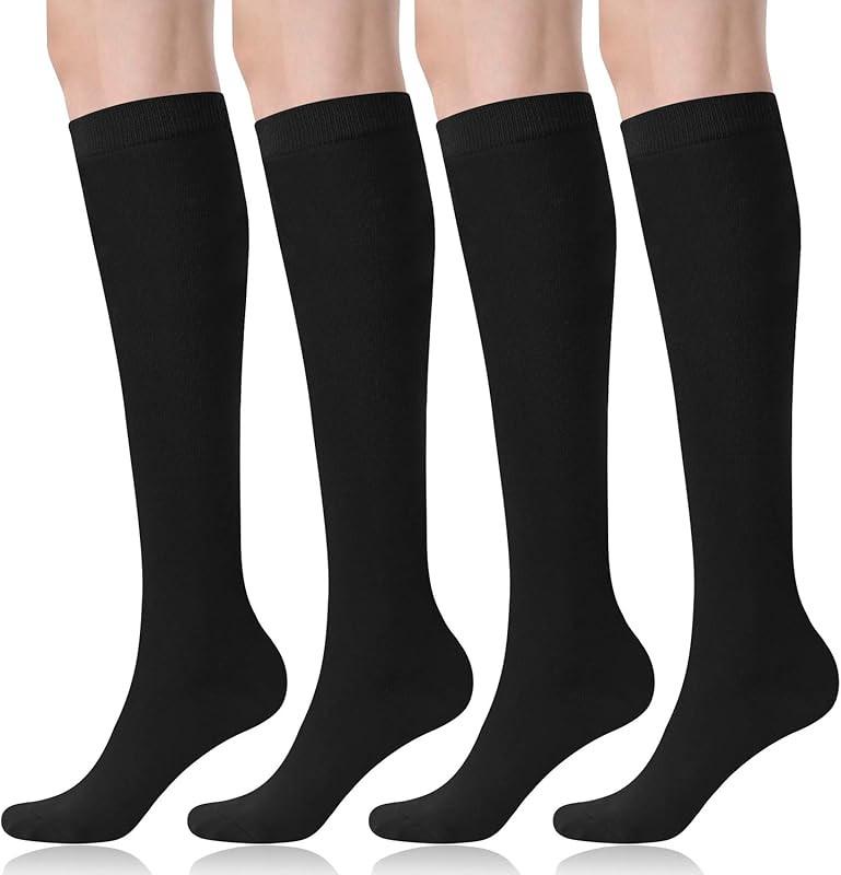 FITRELL 4 Pack Women's Knee High Socks Casual Tube Socks | Amazon (US)