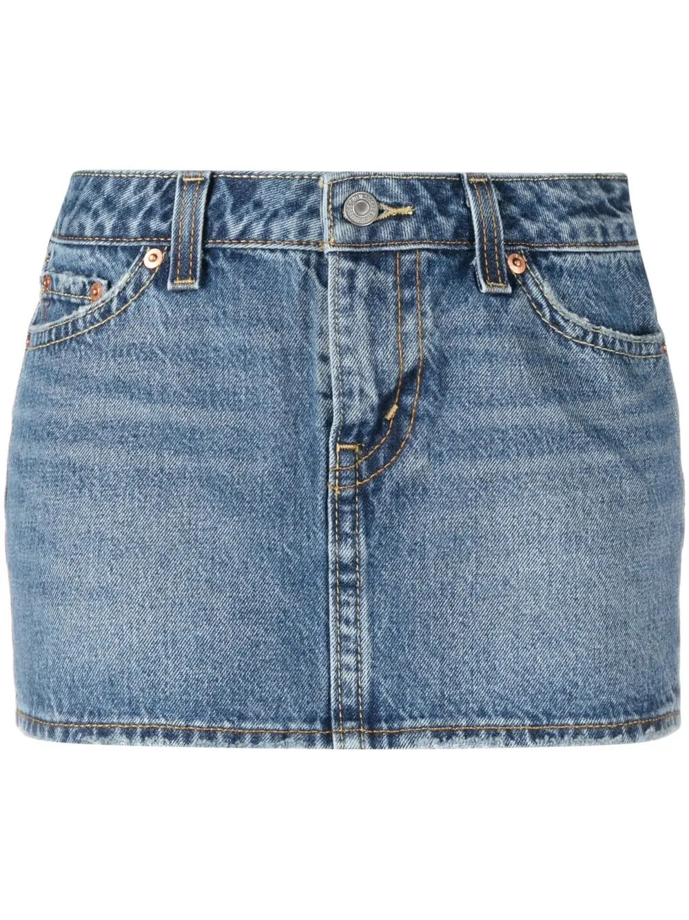 low-rise denim mini skirt | Farfetch Global