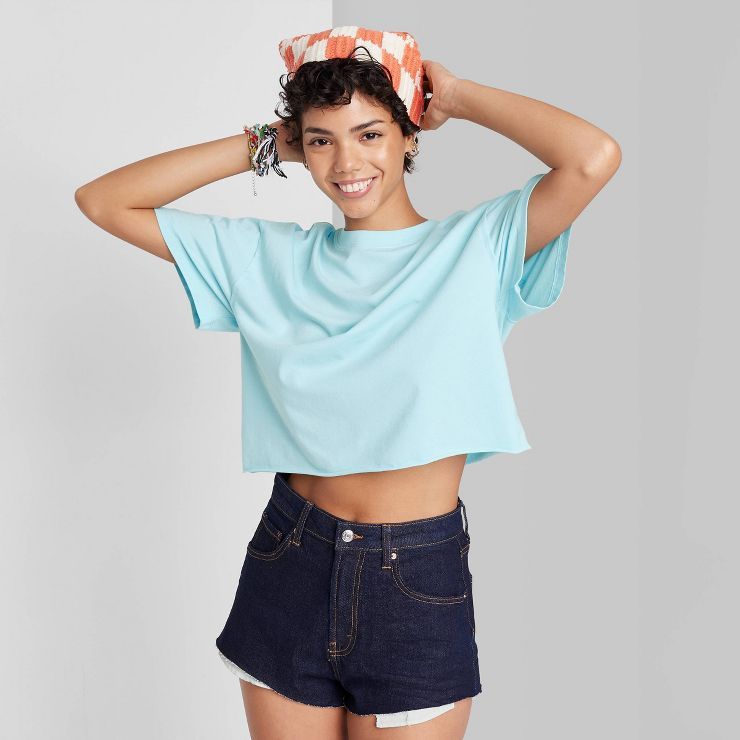 Women's Short Sleeve Relaxed Fit Cropped T-Shirt - Wild Fable™ | Target