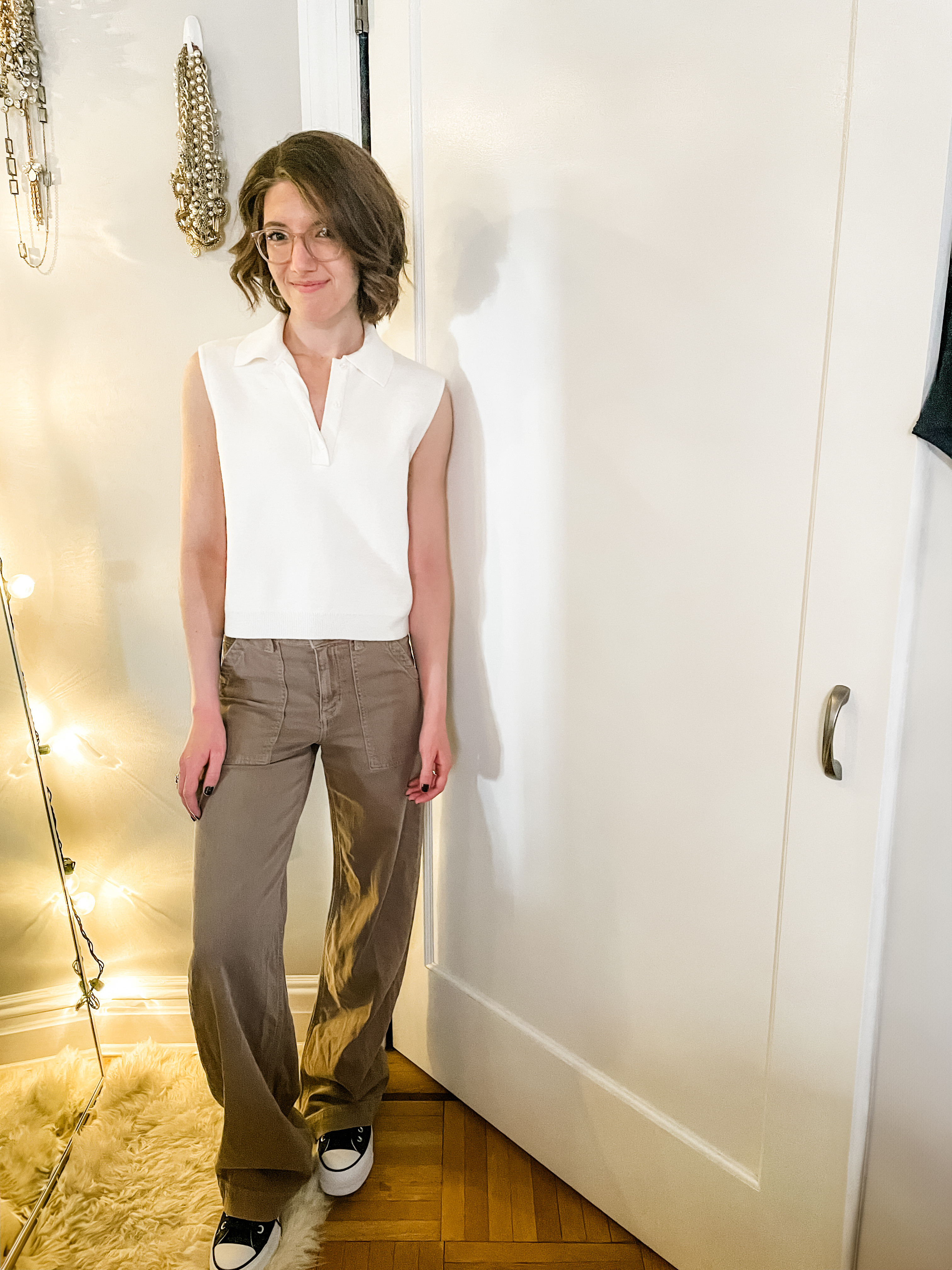 Sleeveless sweater polo: TTS
Brown carpenter pants: I sized down. Wearing the regular length

Thanksgiving outfit 

#LTKCyberWeek #LTKHoliday #LTKSeasonal