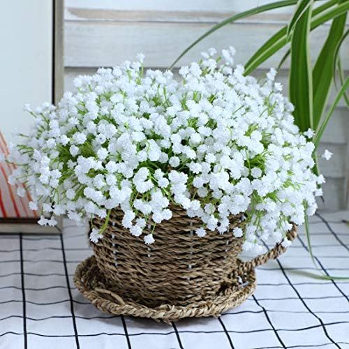 20 pcs 60 Branches White Babys Breath Flowers Bouquests Artificial Fake Gypsophila for Wedding Brida | Amazon (US)