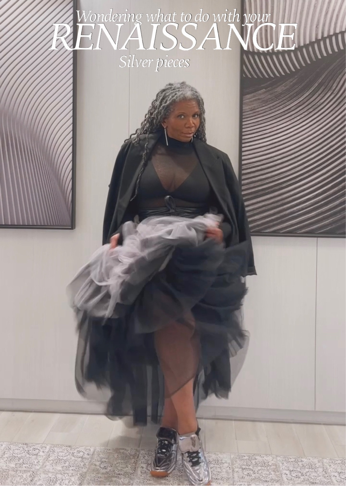 Of course this will be perfect for a holiday party.  And I might not wear all of these pieces together to work? But this ombré skirt is too good not to pair with leggings, a non-sheer turtleneck and this blazer! Just saying, I can see this for both modesty and extravagance! 

#LTKplussize #LTKparties #LTKstyletip