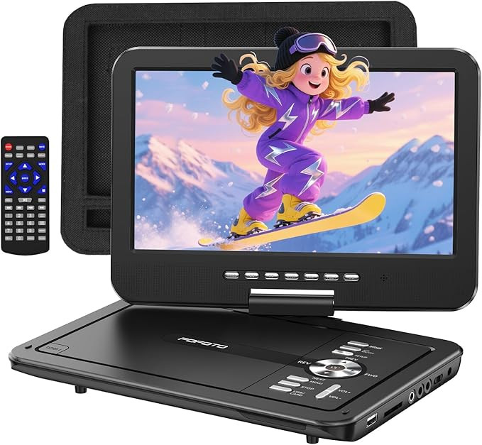 12.5" Portable DVD Player with 10.5" HD Swivel Screen, 6-Hour Battery Life, Car DVD Player with D... | Amazon (US)