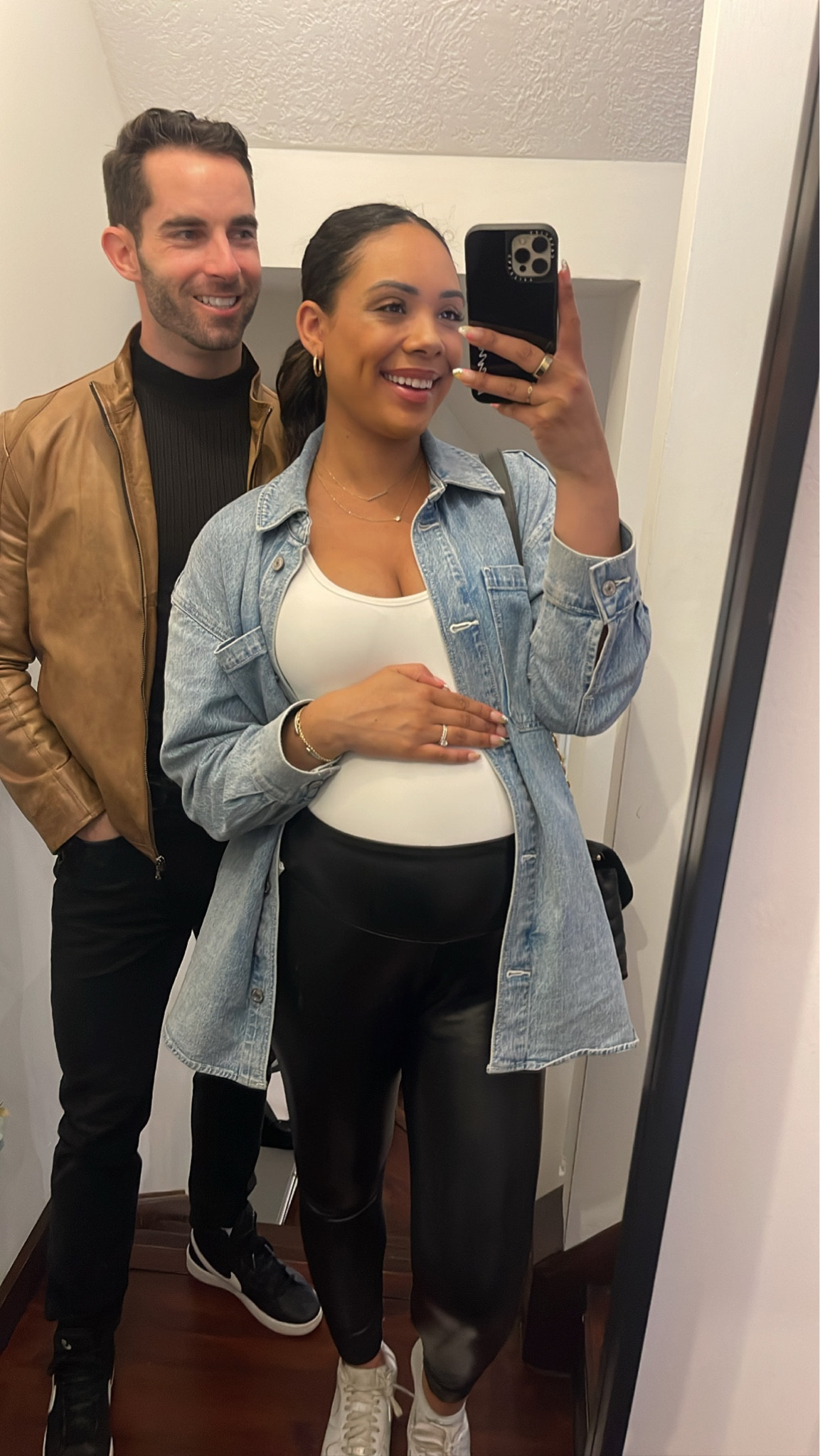 Date night, couple outfit, denim jacket, leather pants, men’s jacket, mock neck men’s fashion 

#LTKstyletip #LTKmens #LTKunder50