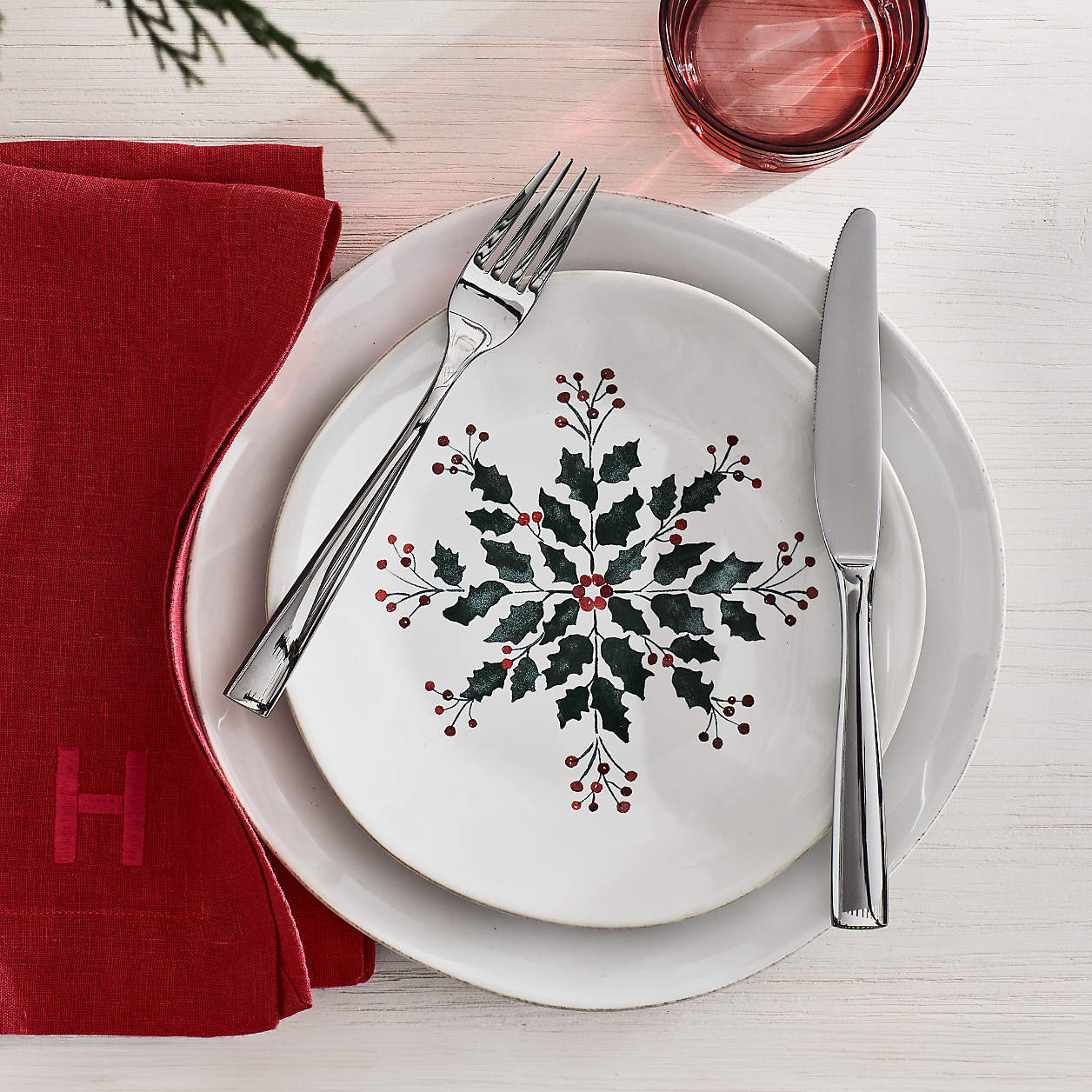 Marin Holly Berry Salad Plate + Reviews | Crate & Barrel | Crate & Barrel