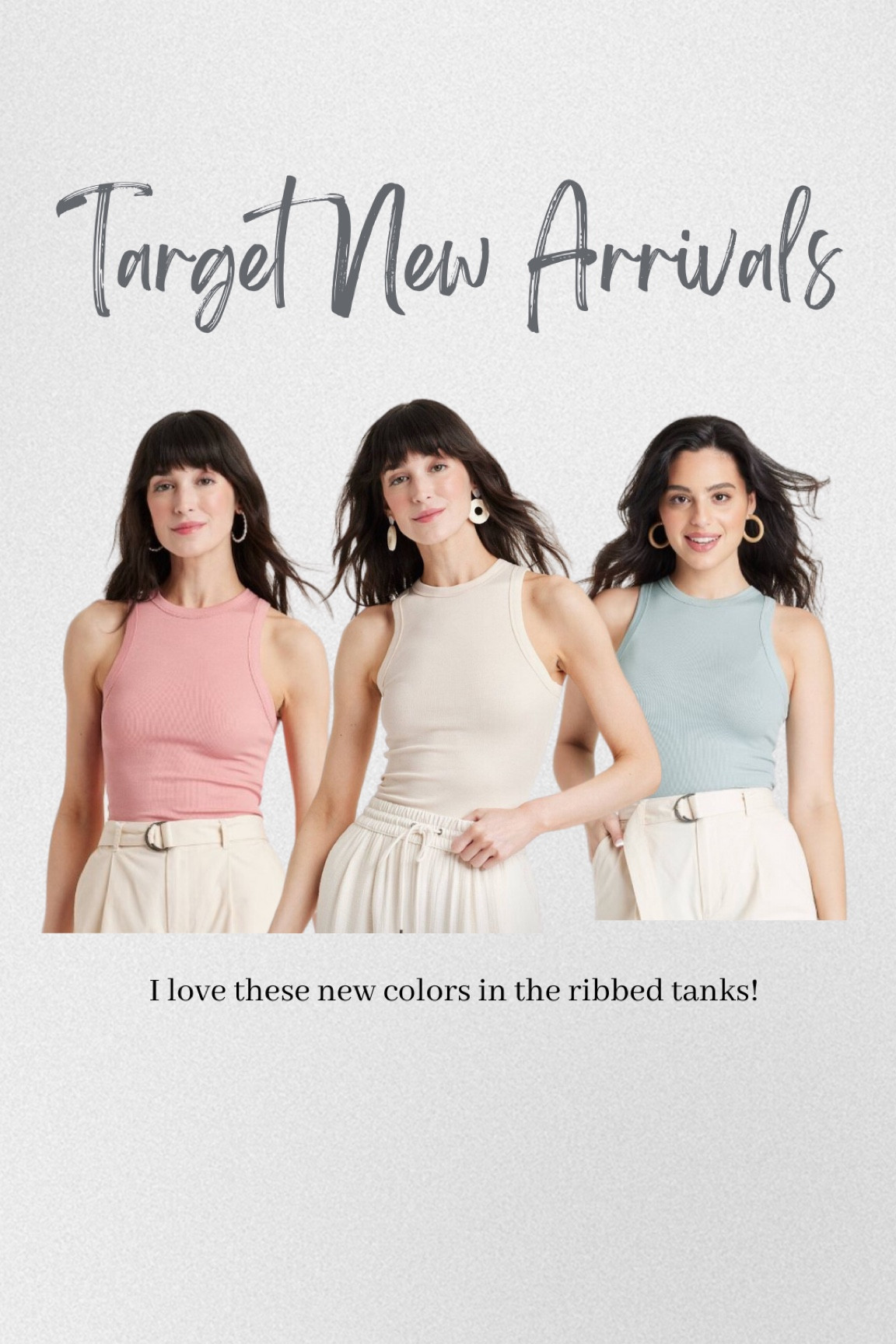 Target New Arrivals// new colors in high neck ribbed tanks. Plus they are on sale right now!

#LTKMidsize #LTKFindsUnder50 #LTKFindsUnder100