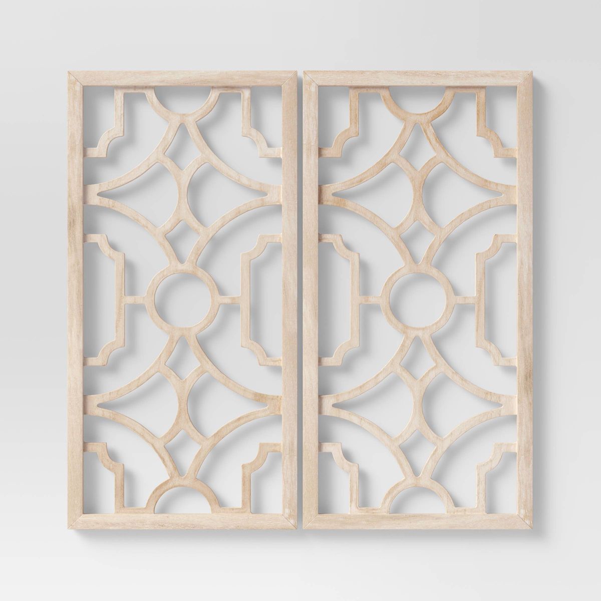 Set of 2 Wood Lattice Wall Hanging Brown - Threshold™ | Target