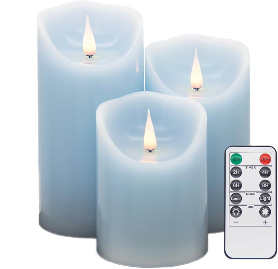 Flameless LED Candles (Blue, Set of 3 (4",5",6")) | Amazon (US)