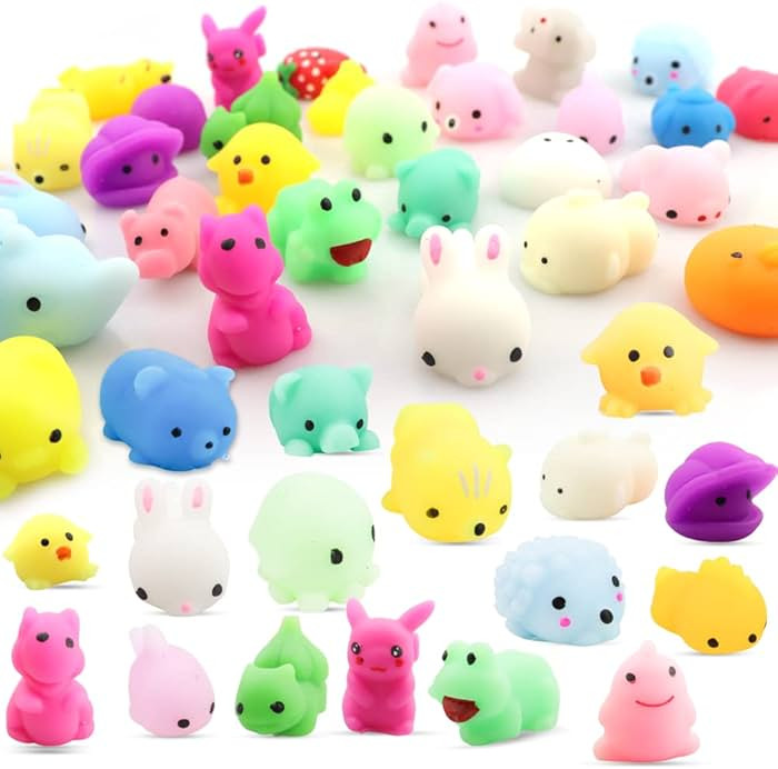 TCOTBE 50 Pcs Mini Stress Relief Toys,Mini Squishies Kawaii Animal ,Stress Reliever Anxiety Toys ... | Amazon (US)