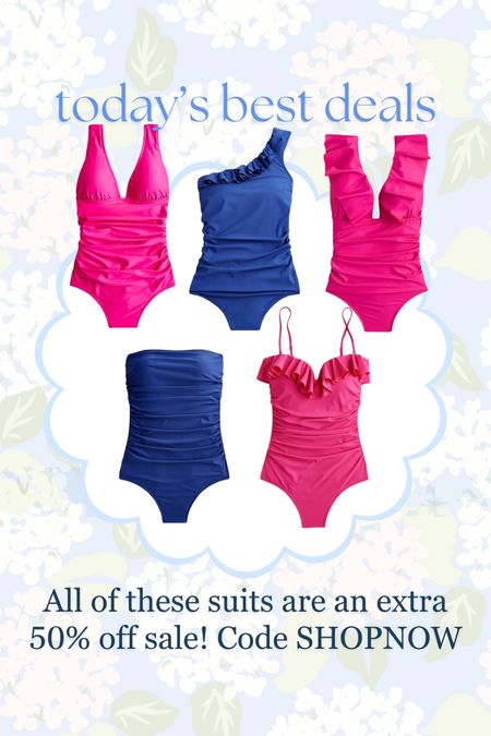 All 50% off these swimsuits! All sizes available at the moment. Code SHOPNOW

#LTKFindsUnder50 #LTKSaleAlert