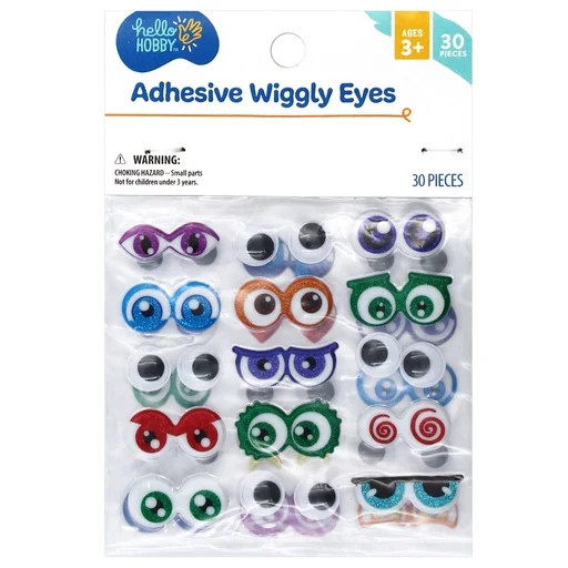 Hello Hobby Fun Glitter Sticker Eyes and Googly Eyes, Multi-Color, 30 Pair | Walmart (US)