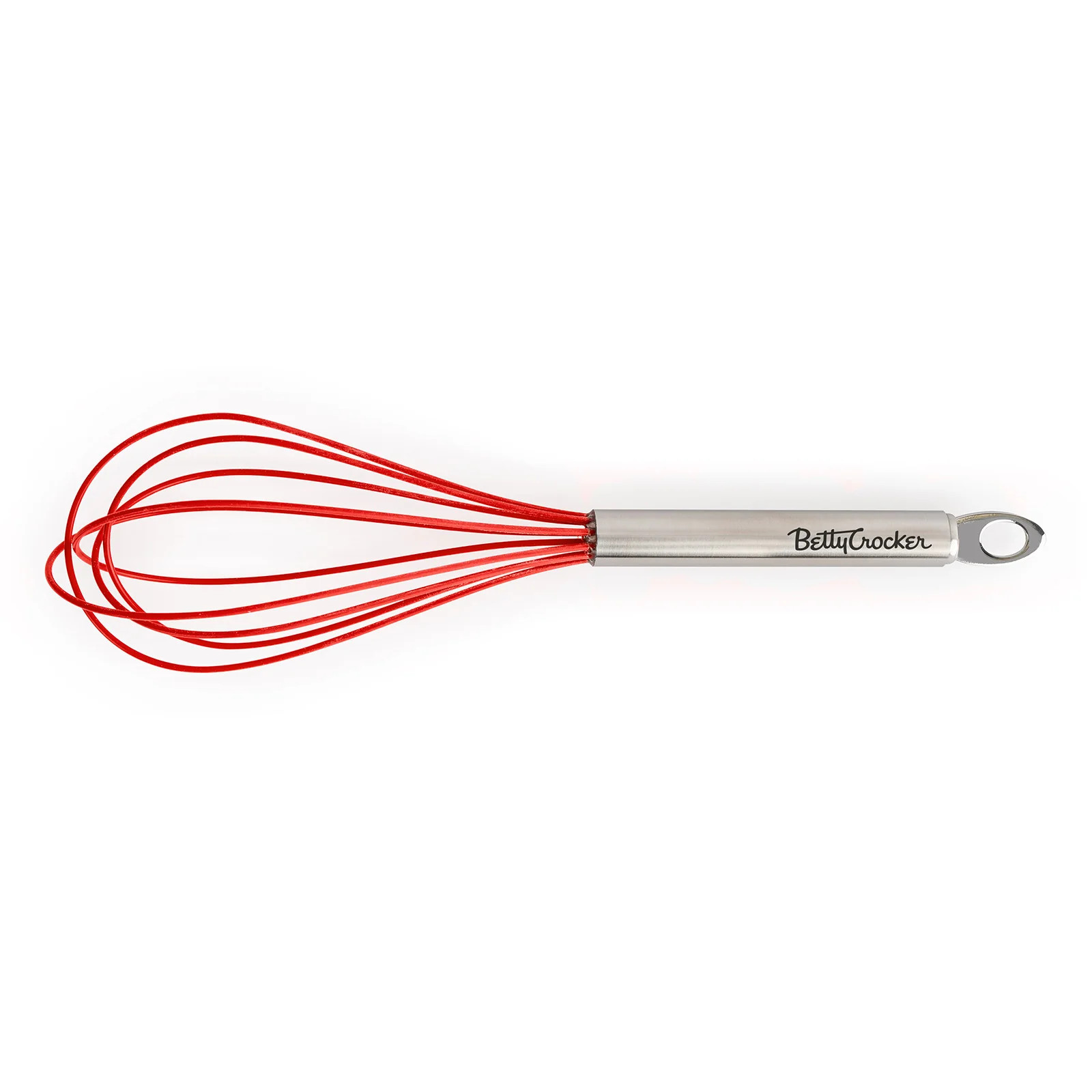 Betty Crocker Silicone Coated 10 Inch Whisk, Red/Stainless Steel | Shop Simon