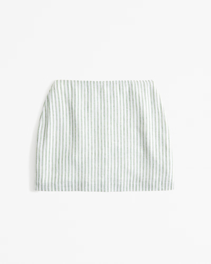 Women's The A&F Scarlett Linen-Blend Mini Skort | Women's Bottoms | Abercrombie.com | Abercrombie & Fitch (US)