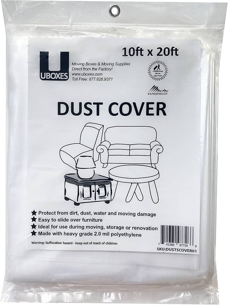 Uboxes Furniture Covers protect your furniture with our versatile 10' x 20' dust cover, Clear | Amazon (US)