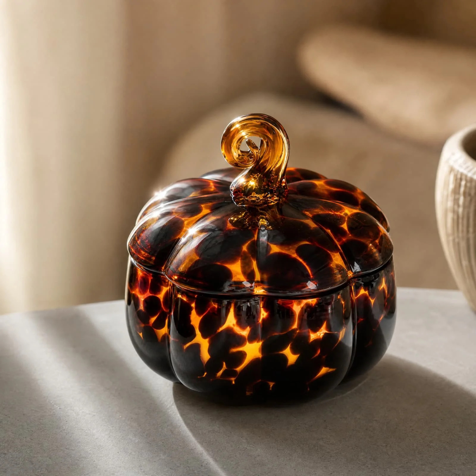 Halloween Decorations,Hand-Blown Glass Pumpkin Jar Scented Candle, Lidded Pumpkin Vessel 3-Wick Soy Wax Candle, Fall Autumn Halloween Table Mantel Decor Candle, Farmhouse Thanksgiving Gift Candle - Walmart.com | Walmart (US)