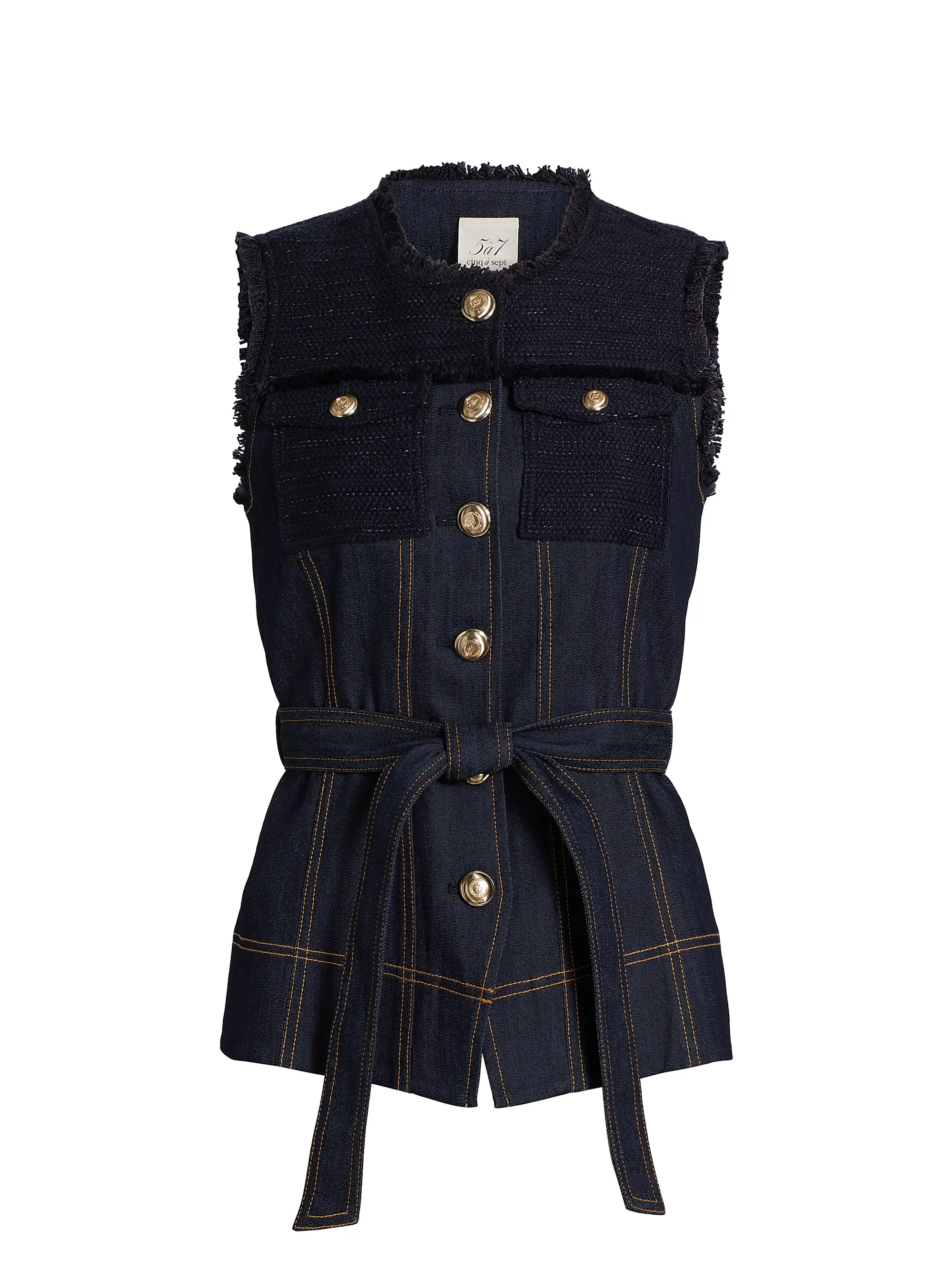 Reenee Braided Tweed Vest | Saks Fifth Avenue