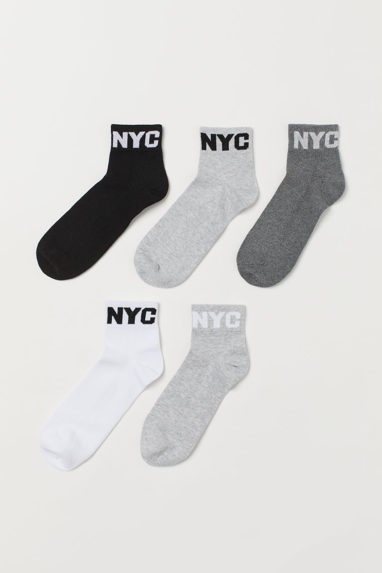 H & M - 5-pack Sports Socks - Gray | H&M (US)