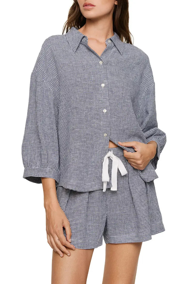 Relaxed Tie Waist Linen Blend Shorts (Women) | Nordstrom | Nordstrom