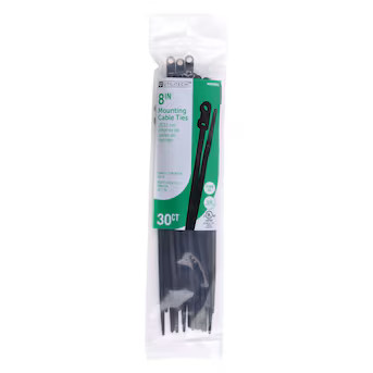Utilitech 8-in 50-lb Tensile Strength Nylon Zip ties Black with UV Protection 30 -Pack | Lowe's