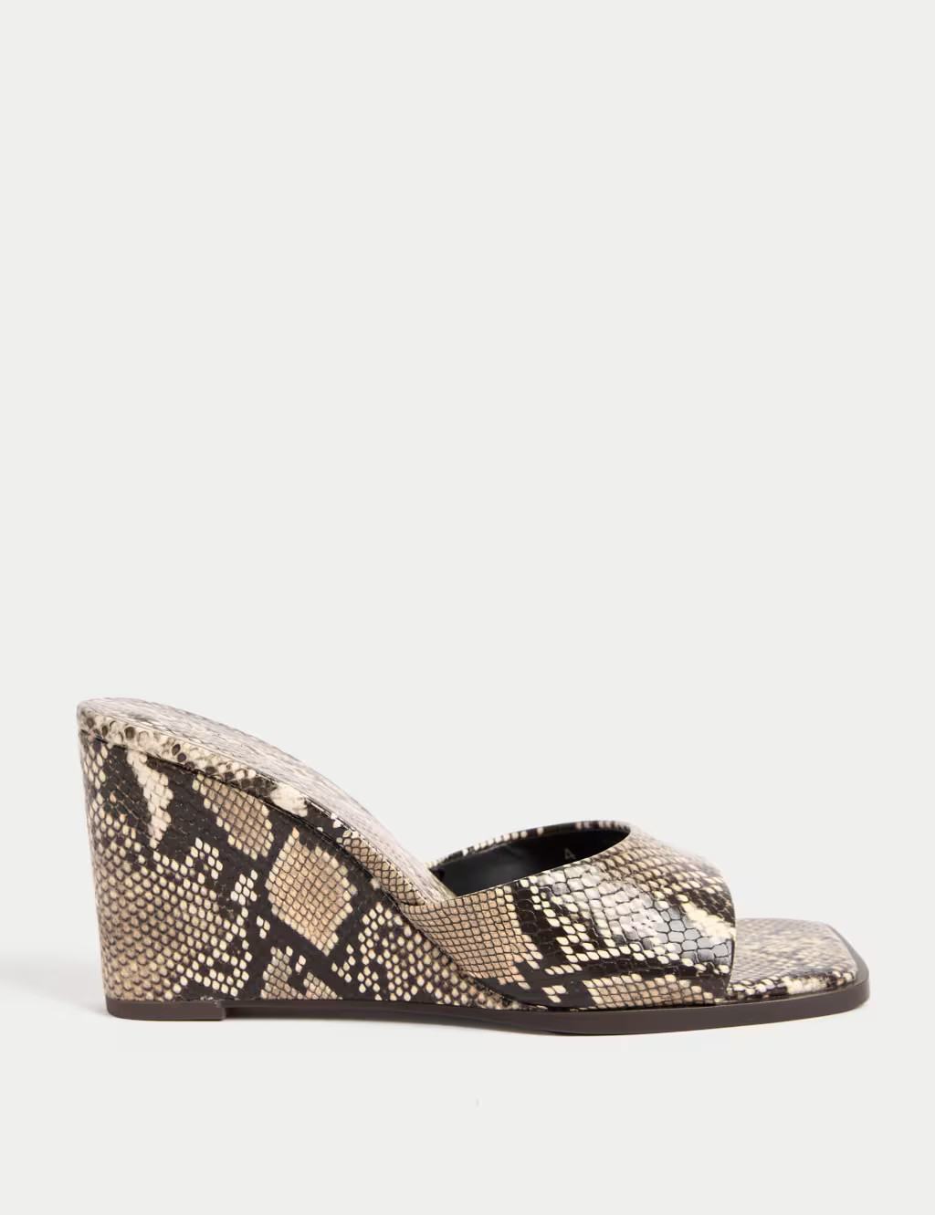 Snake Print Slip On Wedge Square Toe Mules | Marks & Spencer (UK)