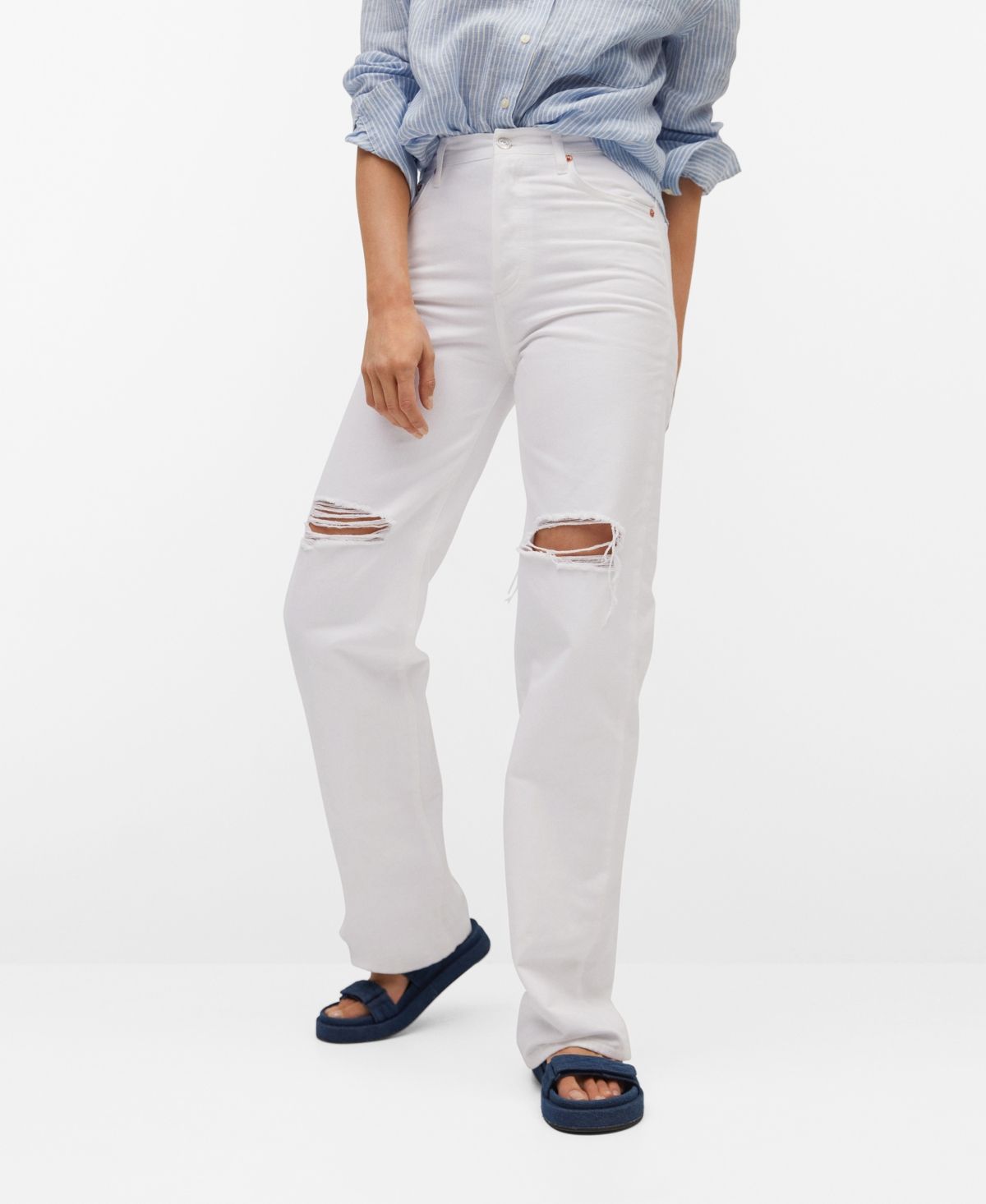 Mango High Waist Straight Jeans | Macys (US)