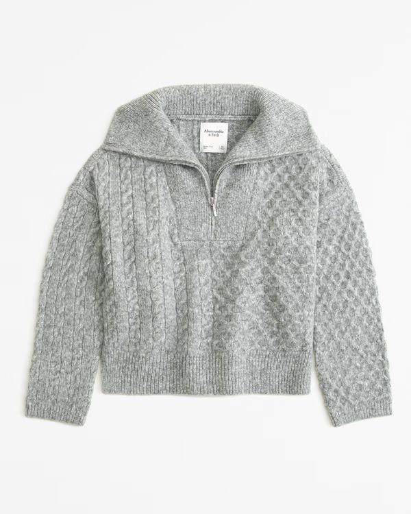 Women's Cable Half-Zip Sweater | Women's Tops | Abercrombie.com | Abercrombie & Fitch (US)