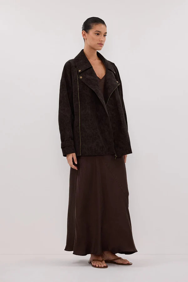 OAKLAND CHOC OVERSIZED FAUX SUEDE JACKET | DISSH