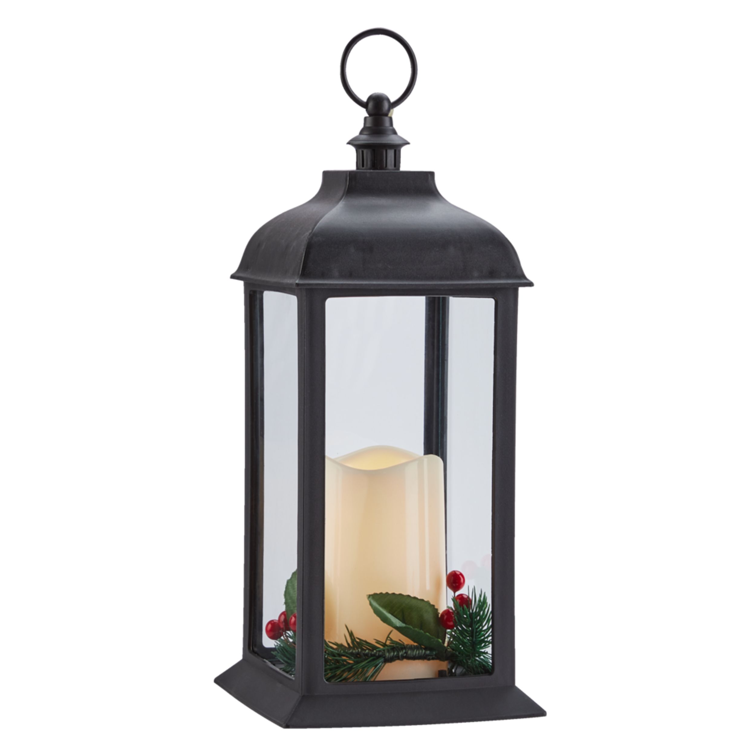 CANVAS LED Christmas Decoration Lantern, with Faux Candle, Black, 12-in | Canadian Tire