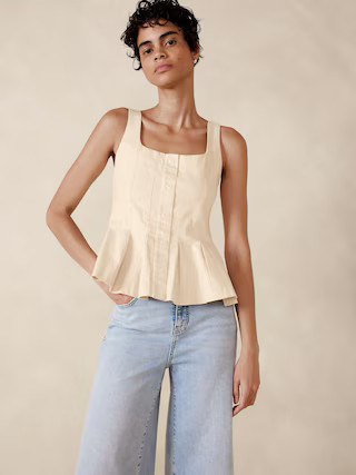 Denim Button Bustier Top | Banana Republic Factory