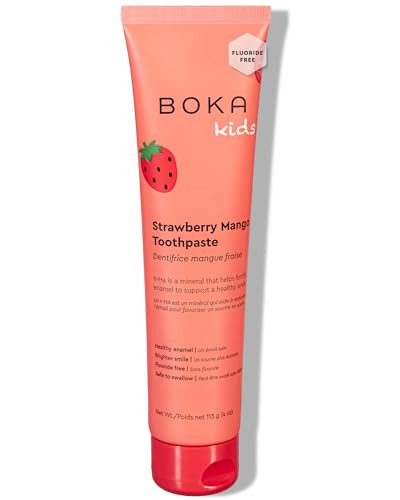 Boka Fluoride Free Toothpaste Nano Hydroxyapatite, Helps Remineralize, Appropriate for Sensitive Teeth, Whitening - for Adult, Kids Oral Care - Strawberry Mango Flavor, 4oz 1Pk - US Manufactured | Amazon (US)