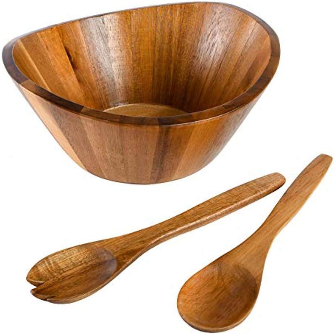 Gibson Home Sherwood 3-Piece Acacia Wood Salad Bowl Set, 32 quarts | Amazon (US)