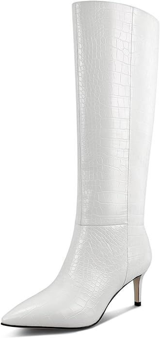 wetkiss Knee High Boots for Women, with Stiletto Heel and Pointed Toe Design, Classic and Sexy | Amazon (US)