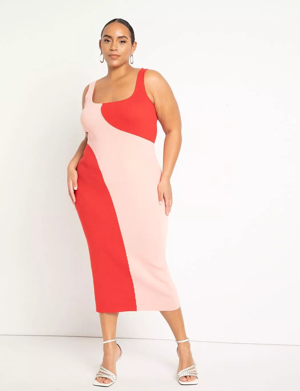 Colorblocked Knitted Tank Dress | Women's Plus Size Dresses | ELOQUII | Eloquii